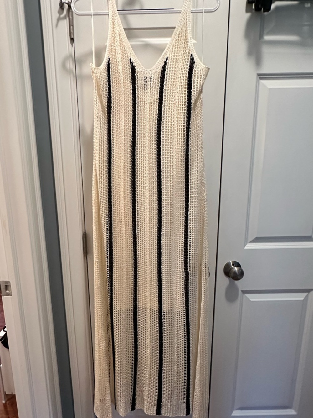 a new day Cream Maxi Dress with Black Vertical Stripes - Picture 6 of 6